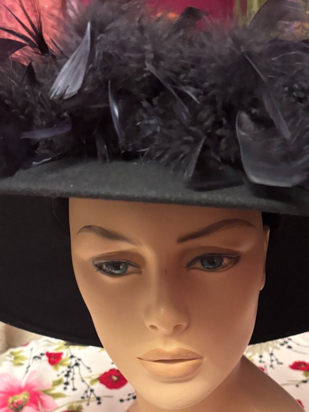 Stun! Vintage Black Betmar Feather-Trimmed Hat